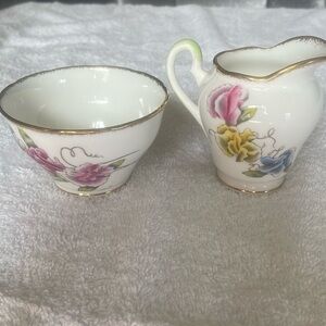 Vintage creamer and sugar bowl